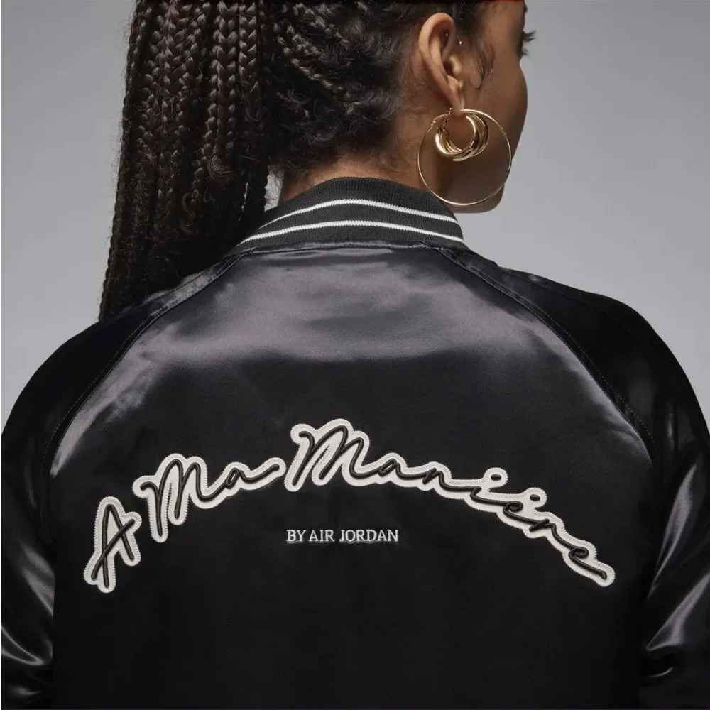 Air Jordan x A Ma‎ Maniére Souvenir Jacket Black Size Medium